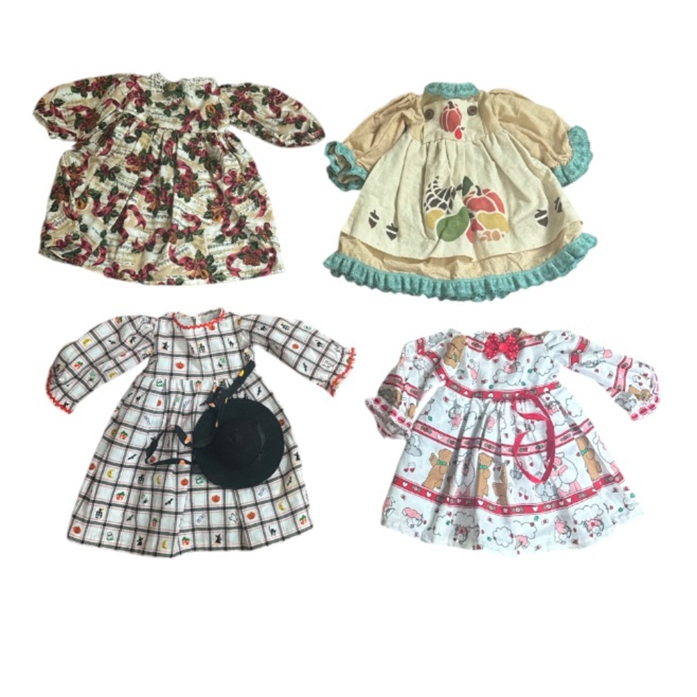 Set of 4 gorgeous detailed handmade seasonal dresses for American girl dolls